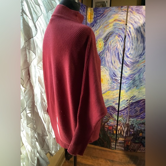 For the Republic large burgundy sweater w/high neck - Picture 3 of 6